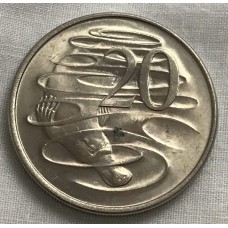 AUSTRALIA 1974 . TWENTY  20CENTS COIN . PLATYPUS